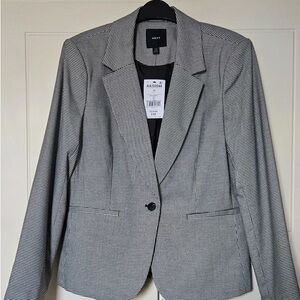 Next Women's Black and White Checkered Blazer